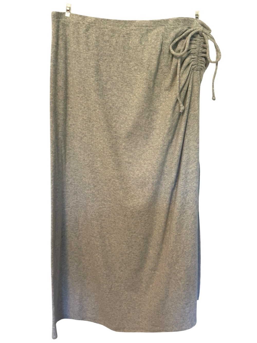 Aerie Midi Beachwalk Skirt (Ribbed with Side-Ruching Tied Drawstring) Size M